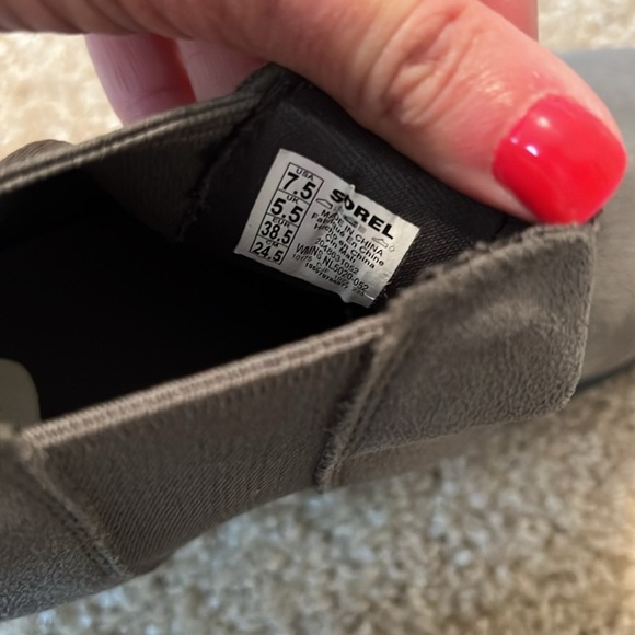 Sorel Evie II Chelsea bootie gray quarry grill pull on shoe boot size 7.5 10 8.5 - Picture 7 of 10